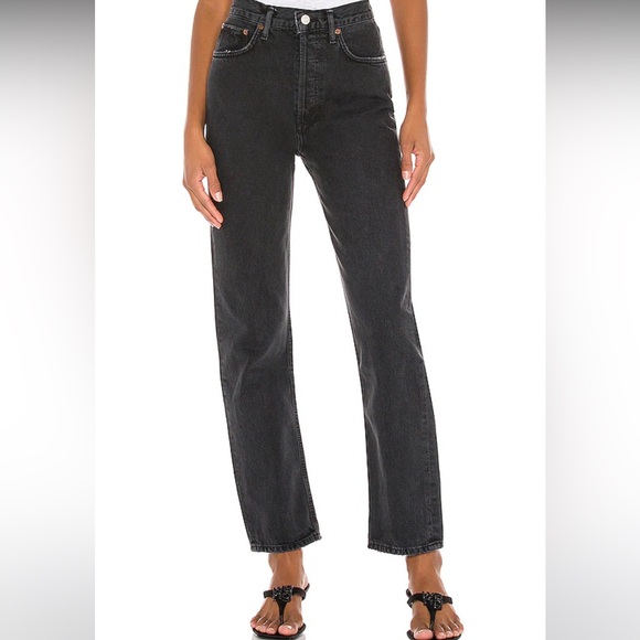 Agolde 90’s pinch waist jeans in Black Tea - Picture 1 of 9